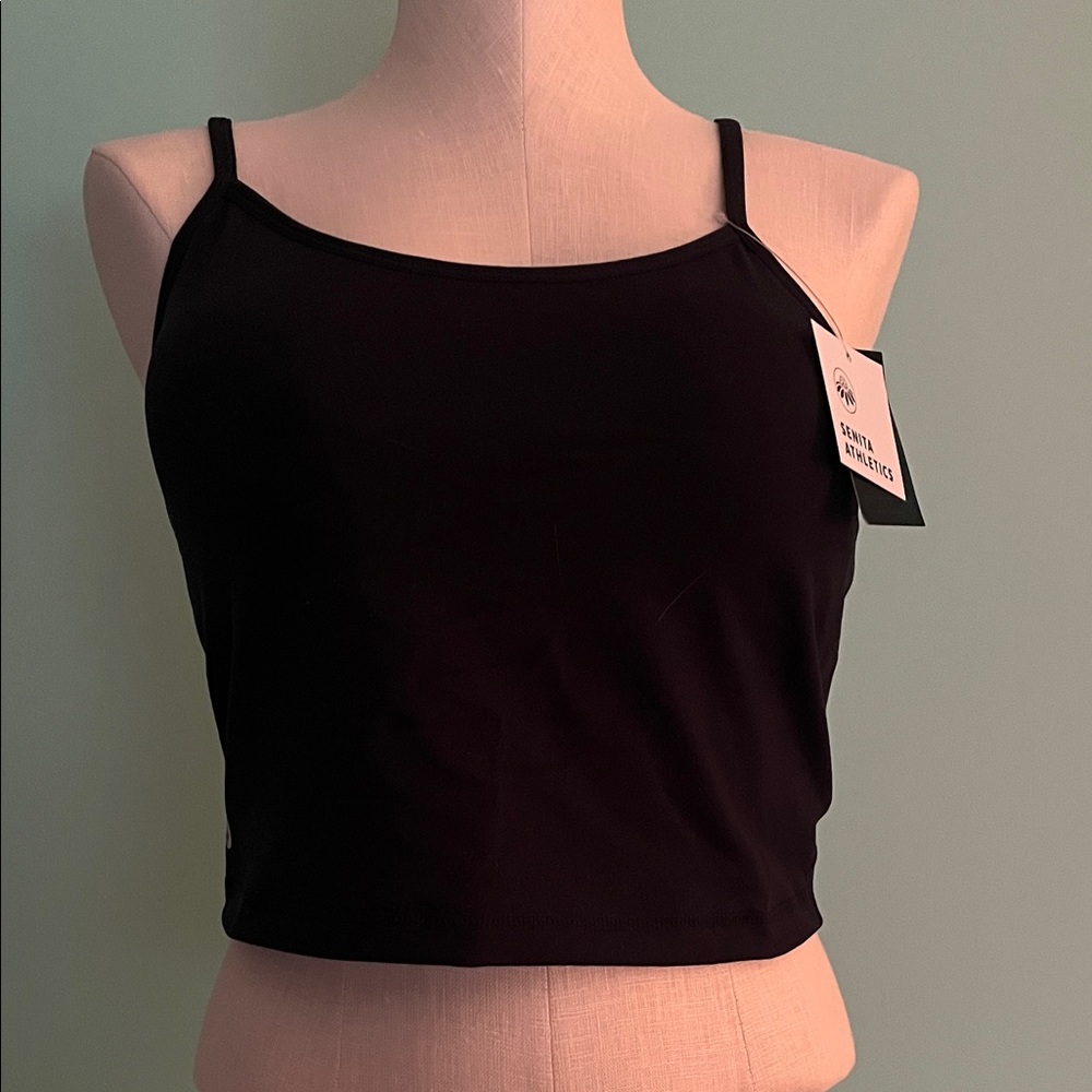 Senita Athletics Navy  Cropped Camisole Tank. XL